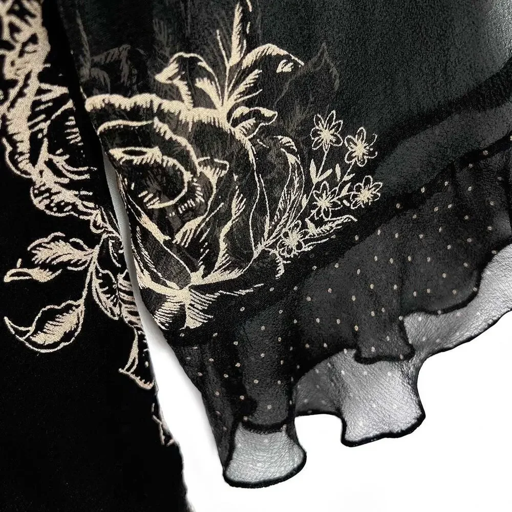 Jonathan Martin 100% Silk Floral Top Size Medium - Picture 7 of 11